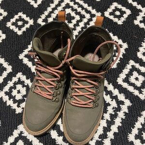 Teva Women's Lace Up Boots - Olive and Pink